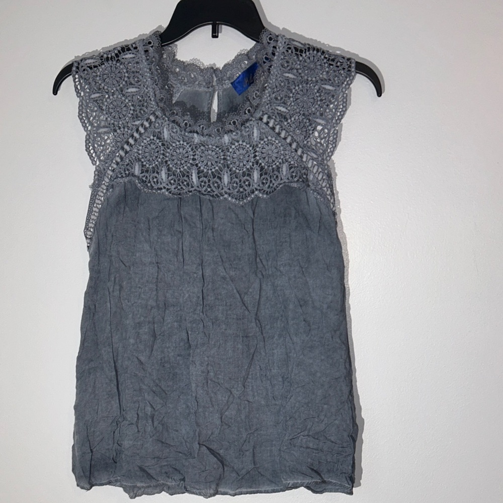 Blue Rain Lace Blouse Sleeveless‎ Size L